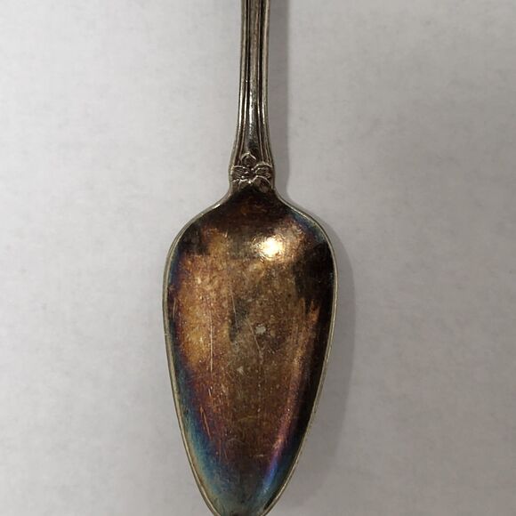 Wm Rogers 2 Tea Spoons Orange Blossom & 2 Sugar Spoons Fair Oaks and Beaded - Picture 4 of 11